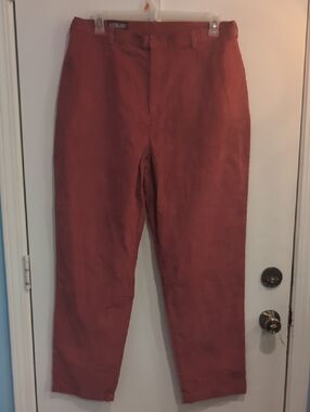 Lands' End New Women's Red Classic Corduroy Pants Pleated Size 18W